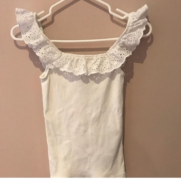 White frill tank top /off shoulder - Picture 2 of 3